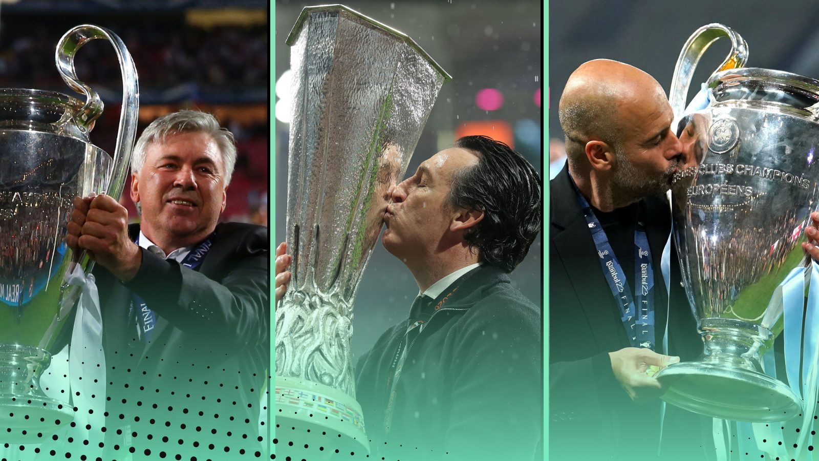 13 coaches who have won 3 or more European trophies