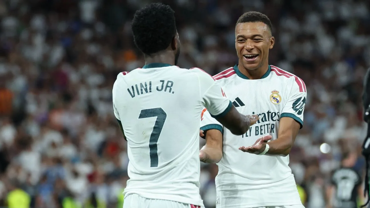 <p>José Mourinho apuesta por Kylian Mbappé y Vinícius Júnior como pilares fundamentales para conquistar los títulos que le faltan al Real Madrid esta temporada.</p> <p>El técnico portugués, que ha mostrado su confianza en la capacidad goleadora de ambos jugadores, cree que su combinación de velocidad, regate y eficacia en el área puede ser decisiva en la recta final de la temporada.</p> <p>Mbappé, vinculado con un posible traspaso al club blanco, y Vinícius, pieza clave en el ataque merengue, son vistos por Mourinho como los artífices de un futuro exitoso para el equipo.</p> <p>«Son dos jugadores excepcionales que pueden marcar la diferencia», declaró el entrenador en una reciente rueda de prensa.</p>