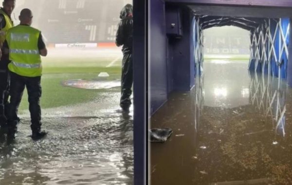 Athletic Club : le stade de Valence submergé par les pluies