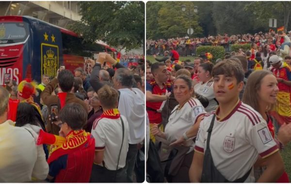 Espagne acclamee a son arrivee au Tartiere