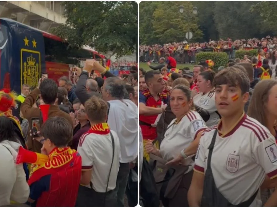 Espagne acclamee a son arrivee au Tartiere